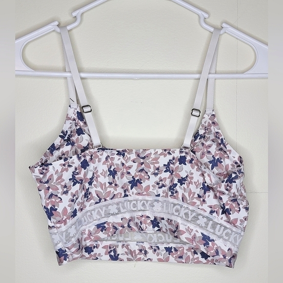 Lucky Brand floral branded bralette, size Large L - Picture 2 of 3